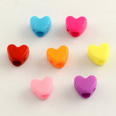 Opaque Acrylic European Beads SACR-Q099-M12-1