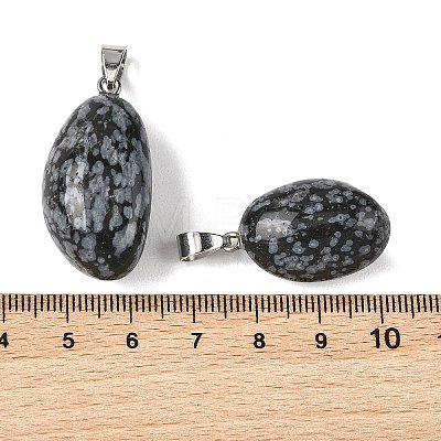 Natural Snowflake Obsidian Tumbled Stone Pendants GG-K002-06E-1