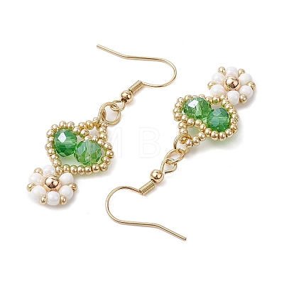 Handmade Glass Seed Beads Dangle Earrings EJEW-MZ00244-1