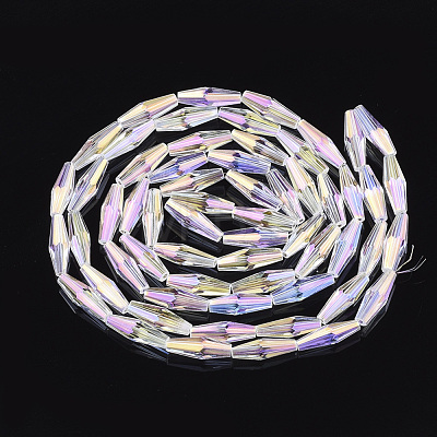 Electroplated Glass Beads Strands EGLA-S174-06J-1