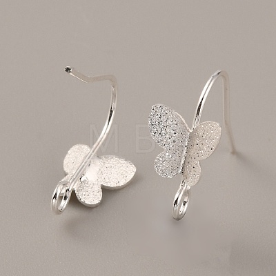 Brass Butterfly Earring Hooks EJEW-WH0015-12S-1