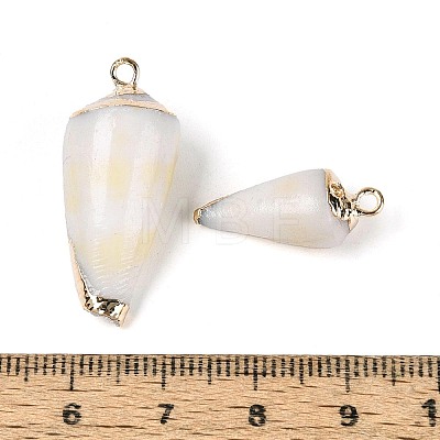 Electroplate Natural Shell Pendants SSHEL-N042-10-1