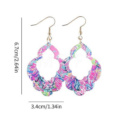 Acrylic Flower Dangle Earrings FS-WG4A50C-01-1