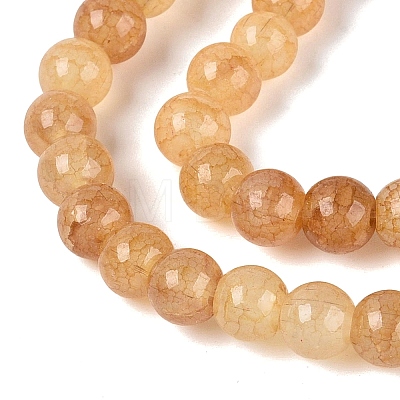 Ombre Effect Dyed Crackle Glass Beads Strands GLAA-Q106-01A-B13-1