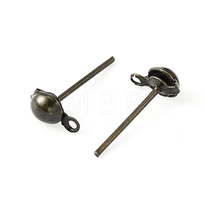 Iron Stud Earring Findings IFIN-F136-4mm-08AB-1
