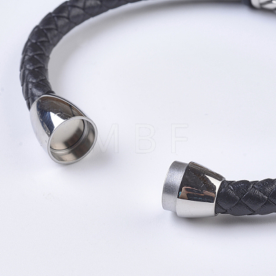 Men's Braided Leather Cord Bracelets BJEW-P194-02-1