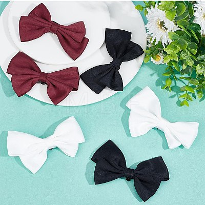 3 Pairs 3 Style Detachable Bowknot Polyester Ribbon Shoe Decoration AJEW-CP0005-60-1