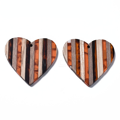 Stripe Resin & Walnut Wood Pendants RESI-N025-016A-D01-1