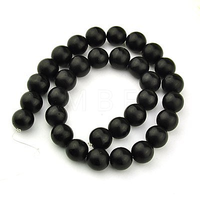 Synthetic Black Stone Beads Strands G-G508-4MM-1