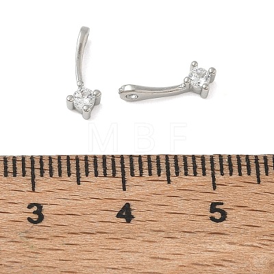 Brass Pave Clear Cubic Zirconia Charms CU-CBA9FFD-11P-08-1