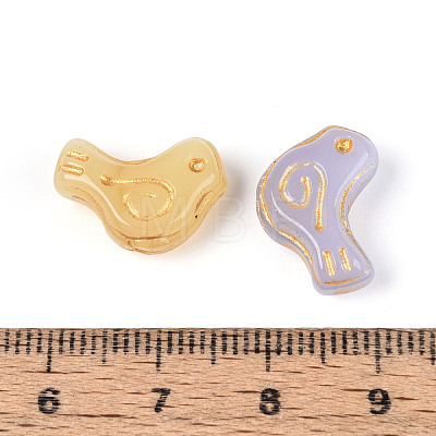 Baking Paint and Golden Metal Enlaced Glass Beads DGLA-T004-37M-1