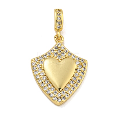 Rack Plating Brass Micro Pave Cubic Zirconia Pendants KK-I718-10G-04-1