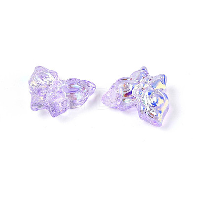 Electroplate Transparent Glass Beads Strands EGLA-T029-06B-1