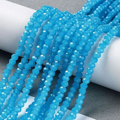 Baking Painted Imitation Jade Glass Bead Strands X-DGLA-A034-J2MM-A13-1