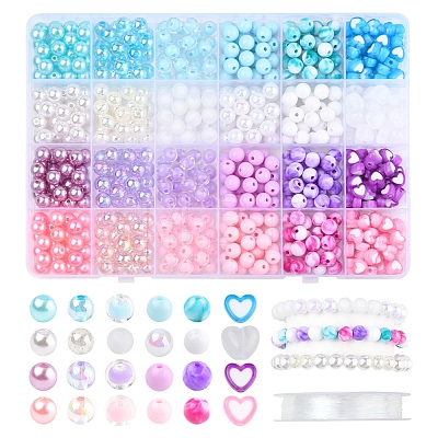 DIY Round Beads Bracelets Making Kits DIY-FS0008-80-1