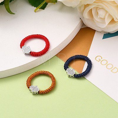 Nylon Thread Cord Braided Rings Sets RJEW-JR00310-1