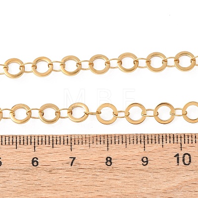304 Stainless Steel 6MM Ring Link Chain Necklaces NJEW-P343-01A-G-1