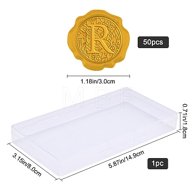 CRASPIRE 50Pcs Adhesive Wax Seal Stickers DIY-CP0008-20R-1