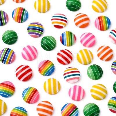 Striped Resin Cabochons CRES-R002-3-1