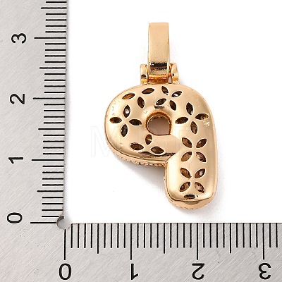 Brass Micro Pave Cubic Zirconia Pendants KK-C076-29P-G01-1