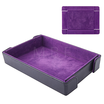 Desktop PU Leather Magnetic Storage Trays for Keys Trinkets Small Items CON-WH0107-138B-1