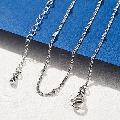 2MM Brass Satellite Chain Necklaces for Women NJEW-D302-49P-1