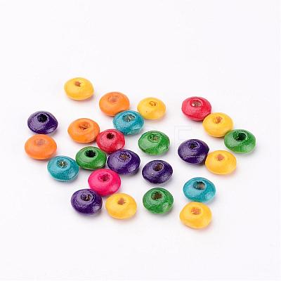 Lead Free Rondelle Natural Wood Beads X-TB139Y-1