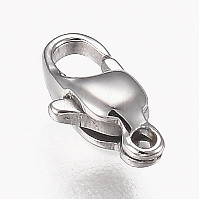 Polished 316 Surgical Stainless Steel Lobster Claw Clasps STAS-Z013-12P-1
