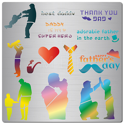 Father's Day Stainless Steel Cutting Dies Stencils DIY-WH0238-173-1