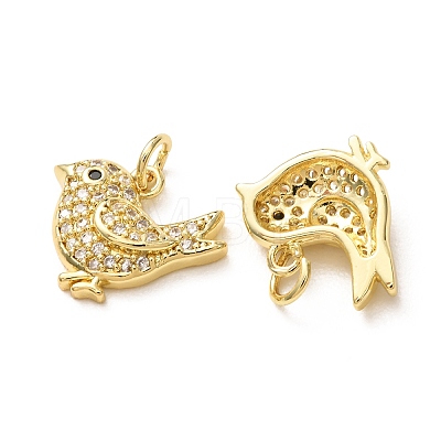 Brass Micro Pave Black Cubic Zirconia Charms CU-E003-18G-22-1