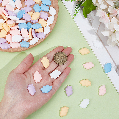 80Pcs Opaque Resin Cabochons CRES-ME0001-06-1