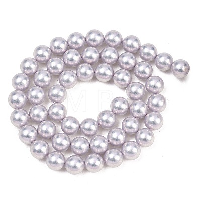 Frosted Glass Pearl Beads Strands GLAA-A044-08A-10-1