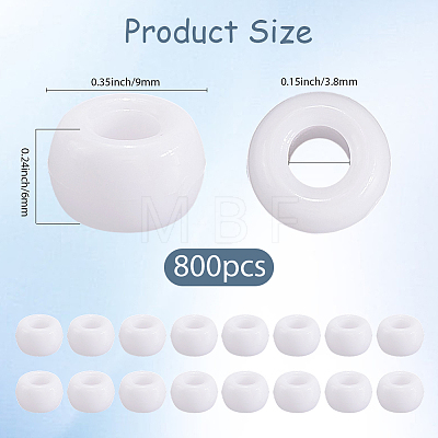 800Pcs Opaque Plastic Beads KY-SP0001-47A-1