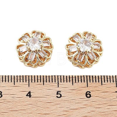 Brass Micro Pave Clear Cubic Zirconia Beads KK-Z059-02G-1