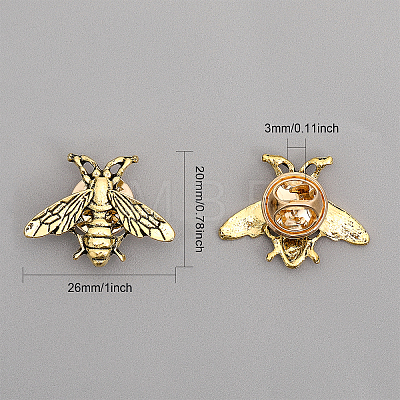 12Pcs Alloy Bees Lapel Pin JEWB-CA0001-36AG-1