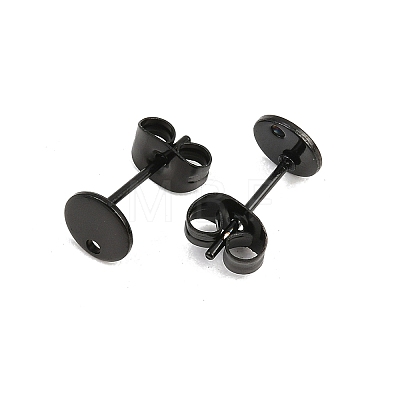 Ion Plating(IP) 304 Stainless Steel Stud Earring Findings STAS-P198-25-6mm-B-1