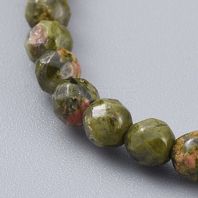 Natural Unakite Beads Stretch Bracelets BJEW-JB04676-03-1