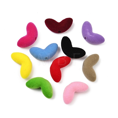 Flocking Opaque Acrylic Beads OACR-G055-02E-1