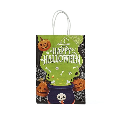 Halloween Paper Cauldron Printed Tote Bags ABAG-P015-05A-1