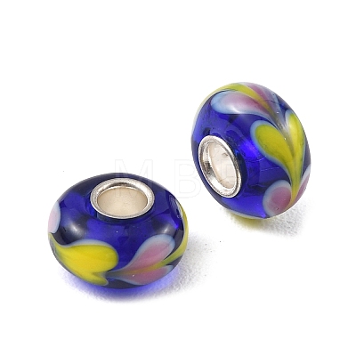 Lampwork & Brass Core European Beads LAMP-P019-01P-01-1