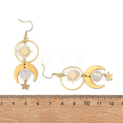 Celestial Brass & 304 Stainless Steel Dangle Drop Earrings for Women EJEW-JE07345-01-1