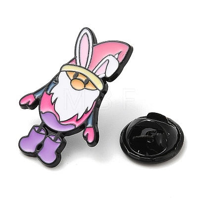 Easter Gnome with Rabbit Ear Enamel Pins for Women JEWB-D017-02C-EB-1