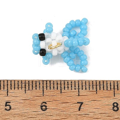MIYUKI Round Glass Seed Beads Glass Pendants PALLOY-MZ01451-02-1
