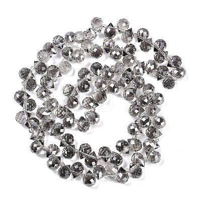 Electroplate Glass Beads Strands EGLA-D030-17W-1