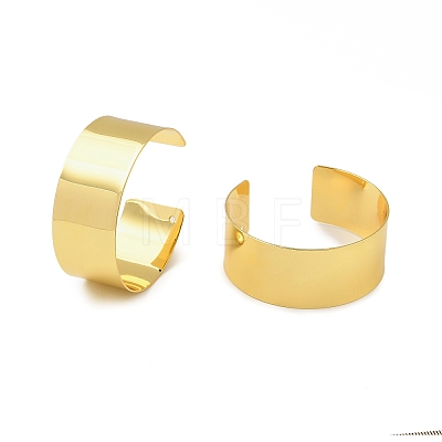 Brass Plain Wide Cuff Bangles BJEW-D039-03G-1