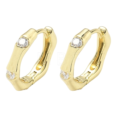 Brass Micro Pave Cubic Zirconia Hoop Earrings KK-CBA98BA-14G-1