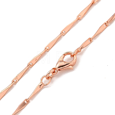 Triangle Brass Link Chain Necklaces for Women NJEW-G084-06RG-1