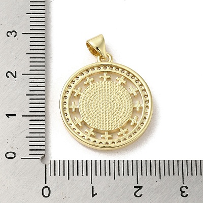 Brass Micro Pave Clear Cubic Zirconia Pendants KK-I708-04D-G-1