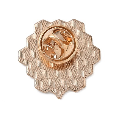 Busy Bees with Honeycomb Enamel Pins JEWB-B029-02B-1