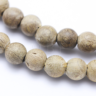 Natural Camphor Wood Beads Strands WOOD-P011-09-8mm-1